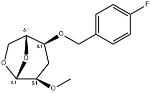 .beta.-D-ribo-Hexopyranose, 1,6-anhydro-3-deoxy-4-O-(4-fluorophenyl)methyl-2-O-methyl- 구조식 이미지