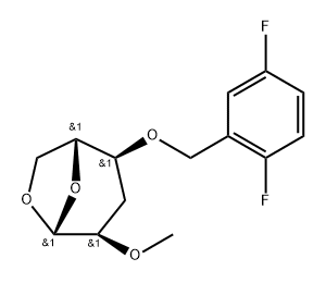 .beta.-D-ribo-Hexopyranose, 1,6-anhydro-3-deoxy-4-O-(2,5-difluorophenyl)methyl-2-O-methyl- Structure