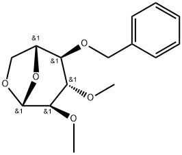 .beta.-D-Glucopyranose, 1,6-anhydro-2,3-di-O-methyl-4-O-(phenylmethyl)- Structure