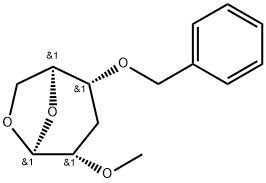 .beta.-L-ribo-Hexopyranose, 1,6-anhydro-3-deoxy-2-O-methyl-4-O-(phenylmethyl)- Structure