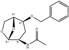 .베타.-D-리보-헥소피라노스,2-(아세틸아미노)-1,6-안하이드로-2,3-디데옥시-4-O-(페닐메틸)- 구조식 이미지