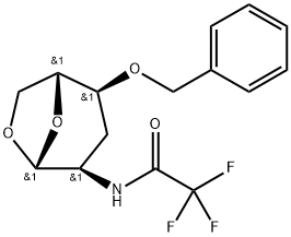 .베타.-D-리보-헥소피라노스,1,6-안히드로-2,3-디데옥시-4-O-(페닐메틸)-2-(트리플루오로아세틸)아미노- 구조식 이미지