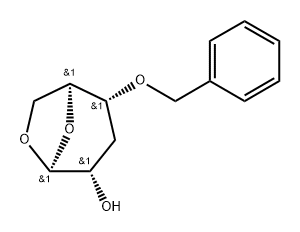 .beta.-L-ribo-Hexopyranose, 1,6-anhydro-3-deoxy-4-O-(phenylmethyl)- Structure