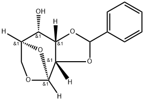 .beta.-L-Allopyranose, 1,6-anhydro-2,3-O-(phenylmethylene)- Structure