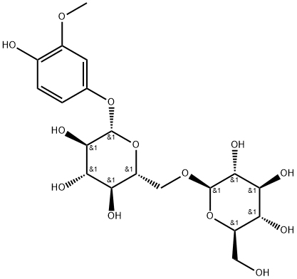 β-D-Glucopyranoside, 4-hydroxy-3-methoxyphenyl 6-O-β-D-glucopyranosyl- Structure