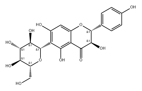 Aromadendrin 6-C-glucoside 구조식 이미지