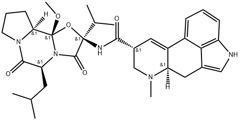 Ergotaman-3',6',18-trione, 12'-methoxy-2'-(1-methylethyl)-5'-(2-methylpropyl)-, (5'α)- (9CI) Structure