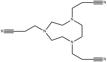 1H-?1,?4,?7-?Triazonine-?1,?4,?7-?tripropanenitrile, hexahydro- Structure