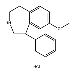 8-methoxy-1-phenyl-2,3,4,5-tetrahydro-1H-3-benza zepine hydrochloride Structure