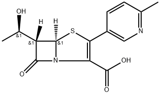 4-Thia-1-azabicyclo[3.2.0]hept-2-ene-2-carboxylic acid, 6-(1-hydroxyethyl)-3-(6-methyl-3-pyridinyl)-7-oxo-, [5R-[5α,6α(R*)]]- (9CI) Structure