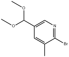 2-bromo-5-(dimethoxymethyl)-3-methylpyridine Structure