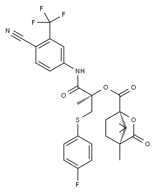 (1R,4S)-(R)-BicalutaMide Sulfide CaMphanic Acid Ester Structure