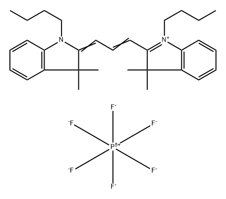 1-Butyl-2-[3-(1-butyl-1,3-dihydro-3,3-dimethyl-2H-indol-2-ylidene)-1-propen-1-yl]-3,3-dimethyl-3H-indolium hexafluorophosphate (1:1) Structure