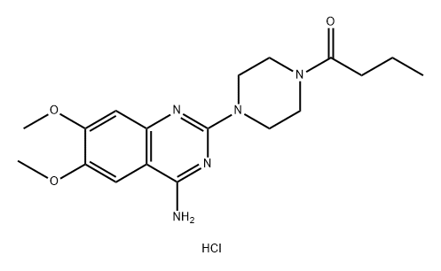 1-(4-(4-Amino-6,7-dimethoxyquinazolin-2-yl)piperazin-1-yl)butan-1-one hydrochloride Structure