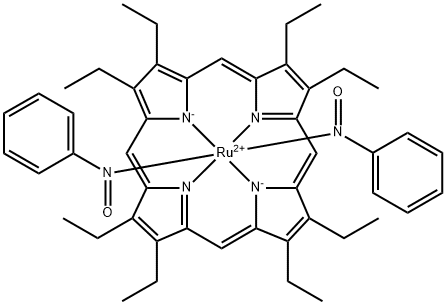 Ruthenium, bis(nitrosobenzene-N)[2,3,7,8,12,13,17,18-octaethyl-21H,23H-porphinato(2-)-N21,N22,N23,N24]-, (OC-6-12)- (9CI) 구조식 이미지