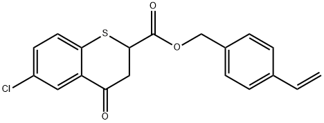 6-chloro-3,4-dihydro-4-oxo--2H-1-benzothiopyran-2-carboxylic acid (4-ethenylphenyl)methyl ester 구조식 이미지