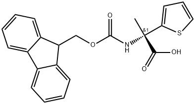(S)-2-((((9H-fluoren-9-yl)methoxy)carbonyl)amino)-2-(thiophen-2-yl)propanoicacid Structure