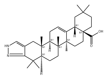 1'H-Oleana-12-eno[3,2-c]Pyrazol-28-oic acid 구조식 이미지