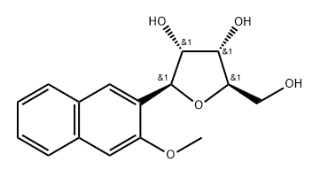 D-Ribitol, 1,4-anhydro-1-C-(3-methoxy-2-naphthalenyl)-, (1S)- Structure