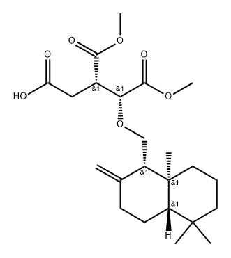 L-threo-Pentaric acid, 2-O-[(decahydro-5,5,8a-trimethyl-2-methylene-1-naphthalenyl)methyl]-3,4-dideoxy-3-(methoxycarbonyl)-, 1-methyl ester (9CI) 구조식 이미지