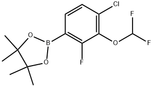 1,3,2-Dioxaborolane, 2-[4-chloro-3-(difluoromethoxy)-2-fluorophenyl]-4,4,5,5-tetramethyl- 구조식 이미지