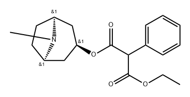 Propanedioic acid, 2-phenyl-, 1-ethyl 3-[(3-endo)-8-methyl-8-azabicyclo[3.2.1]oct-3-yl] ester Structure