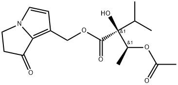 S-(R*,R*)-3-(Acetyloxy)-2-hydroxy-2-(1-methylethyl)-butanoic acid (2,3-dihydro-1-oxo-1H-pyrrolizin-7-yl)methyl ester Structure