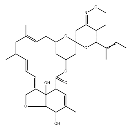 Milbemycin B, 5-O-demethyl-28-deoxy-6,28-epoxy-23-(methoxyimino)-25-(1-methyl-1-propenyl)-, [6R,23E,25S(E)]- (9CI) Structure