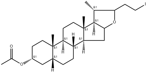 5beta-Cholan-16,22-epoxy-3alpha-ol 24-iodo-3-O-acetyl- 구조식 이미지