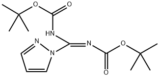 Carbamic acid, N-[[[(1,1-dimethylethoxy)carbonyl]amino]-1H-pyrazol-1-ylmethylene]-, 1,1-dimethylethyl ester, [N(Z)]- Structure