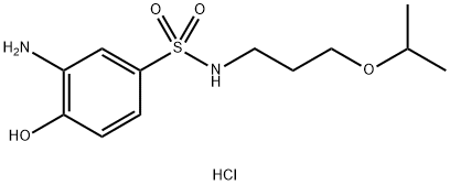 Benzenesulfonamide,3-amino-4-hydroxy-N-[3-(1-methylethoxy)propyl]-, hydrochloride (1:1) Structure