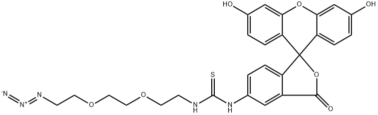 Fluorescein-PEG2-Azide Structure