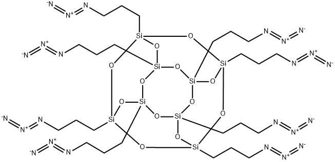 Pentacyclo[9.5.1.13,9.15,15.17,13]octasiloxane, 1,3,5,7,9,11,13,15-octakis(3-azidopropyl)- Structure