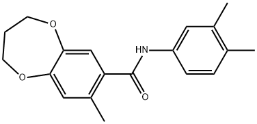 N-(3,4-Dimethylphenyl)-3,4-dihydro-8-methyl-2H-1,5-benzodioxepin-7-carboxamide Structure