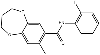 N-(2-Fluorophenyl)-3,4-dihydro-8-methyl-2H-1,5-benzodioxepin-7-carboxamide Structure