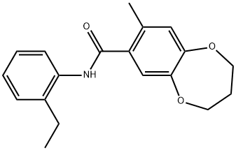 N-(2-Ethylphenyl)-3,4-dihydro-8-methyl-2H-1,5-benzodioxepin-7-carboxamide Structure