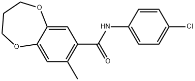 N-(4-Chlorophenyl)-3,4-dihydro-8-methyl-2H-1,5-benzodioxepin-7-carboxamide Structure