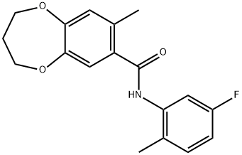 2H-1,5-Benzodioxepin-7-carboxamide, N-(5-fluoro-2-methylphenyl)-3,4-dihydro-8-methyl- Structure