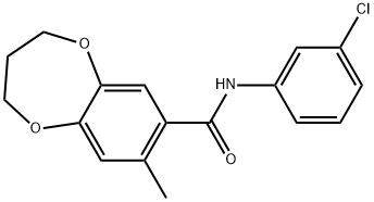 N-(3-Chlorophenyl)-3,4-dihydro-8-methyl-2H-1,5-benzodioxepin-7-carboxamide Structure