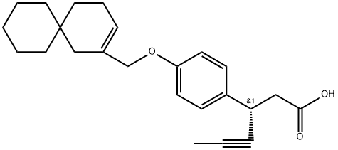 Benzenepropanoic acid, β-1-propyn-1-yl-4-(spiro[5.5]undec-2-en-2-ylmethoxy)-, (βS)- Structure