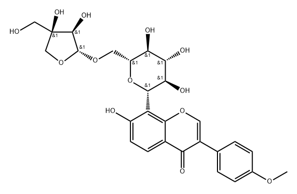 Formononetin-8-C-β-D-apiofuranosyl-(1→6)-O-β-D-glucopyranoside Structure