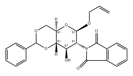 .beta.-D-Glucopyranoside, 2-propenyl 2-deoxy-2-(1,3-dihydro-1,3-dioxo-2H-isoindol-2-yl)-4,6-O-(phenylmethylene)- Structure