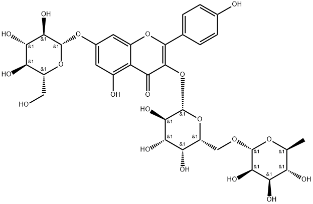 Kaempferol 3-robinoside 7-glucoside Structure