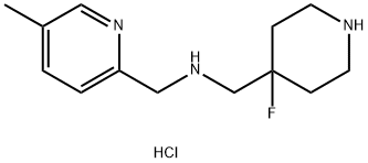 (4-Fluoropiperidin-4-yl)methyl][(5-methylpyridin-2-yl)methyl]amine trihydrochloride Structure