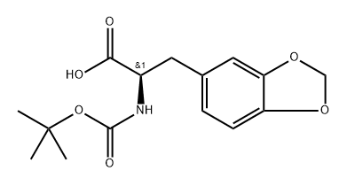 1,3-Benzodioxole-5-propanoic acid, α-[[(1,1-dimethylethoxy)carbonyl]amino]-, (αR)- Structure