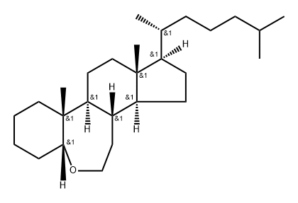 (3aR,7aR,7bS,9aR,10R,12aS,12bS)-7a,9a-Dimethyl-10-((R)-6-methylheptan-2-yl)hexadecahydro-1H-benzo[b]indeno[5,4-d]oxepine Structure