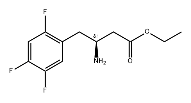 Benzenebutanoic acid, β-amino-2,4,5-trifluoro-, ethyl ester, (βS)- Structure