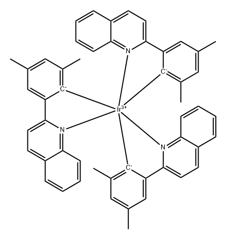 Tris(2-(3,5-dimethylphenyl)quinoline-C2,N')iridium(III) Structure