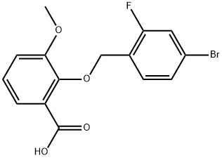 2-[(4-Bromo-2-fluorophenyl)methoxy]-3-methoxybenzoic acid Structure