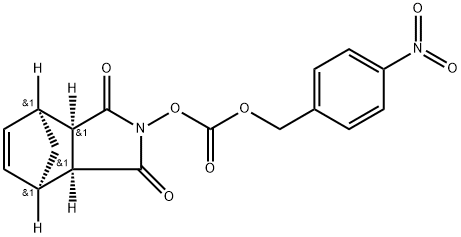 Carbonic acid, (3aR,4S,7R,7aS)-1,3,3a,4,7,7a-hexahydro-1,3-dioxo-4,7-Methano-2H-isoindol-2-yl (4-nitrophenyl)Methyl ester, rel- 구조식 이미지